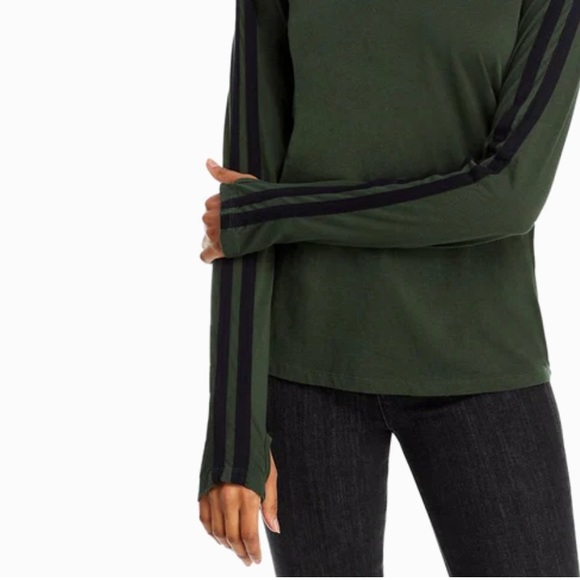 n. Philanthropy Cala Cotton Crewneck Long Sleeve Tee In Army Green. NWT! Sz XS - Picture 2 of 5